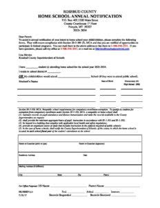 Home School Notification Form Rosebud Countyrosebud County