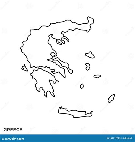 Outline Map Of Greece Vector Design Template Editable Stroke Stock Vector Illustration Of