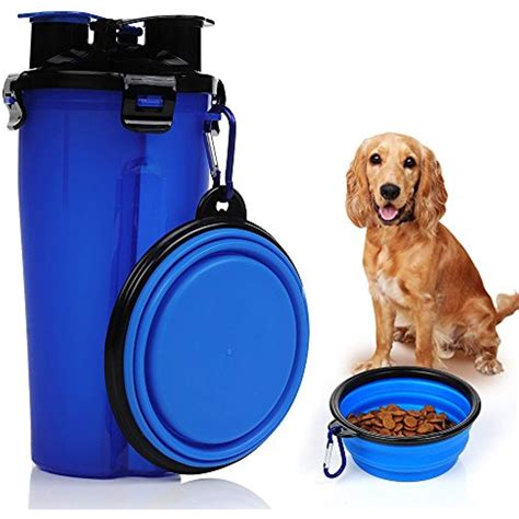 Kasos 2 In 1 Travel Outdoor Portable Pet Water And Snack Bottle Cup Dog