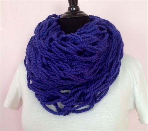 Royal Blue Infinity Scarf/Royal Blue Circle by KnitTilDawn on Etsy