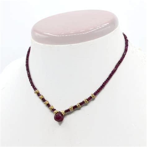 Natural Ruby Choker Necklace Van Der Muffins Jewels By Courtney