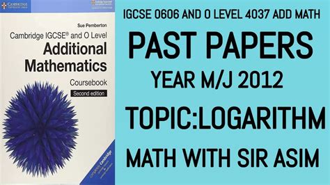 Additional Math Igcse And O Levels Past Papers M J