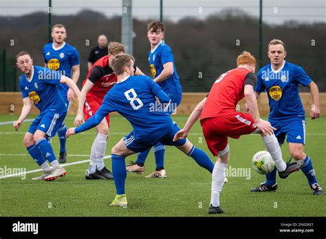 Leeds UK Th February Amateur Footballers Playing Football Headingley AFC Vs Silsden
