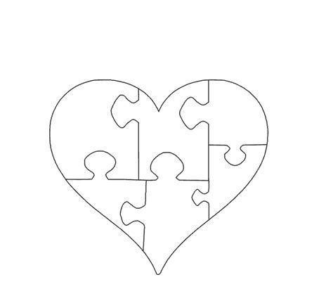 Heart Shape Jigsaw Puzzle Template Svg Png Pdf Jpg Files - Etsy Denmark