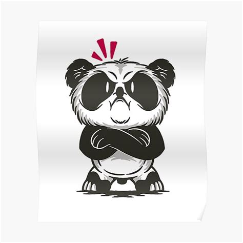 Angry Panda Bear Cartoon Poster For Sale By Ashwhole2020 Redbubble