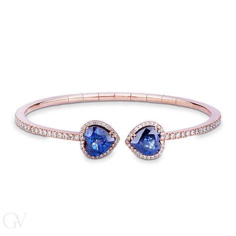 Bracciale A Molla In Oro Rosa 18k Con Smeraldo E Diamanti