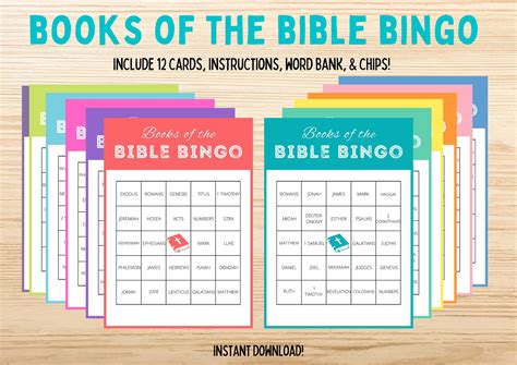 Bible Bingo Books of the Bible Game Bible Memory - Etsy