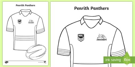 Penrith Panthers Colouring Page Penrith Panthers Colouring Page Jersey