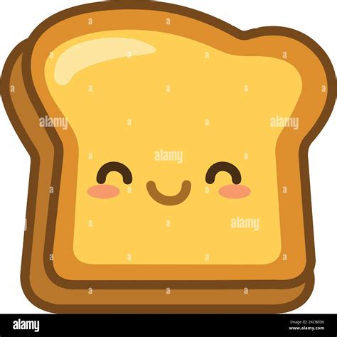 Cute Smiling Toast Character In A Kawaii Style Stock Vector Image And Art