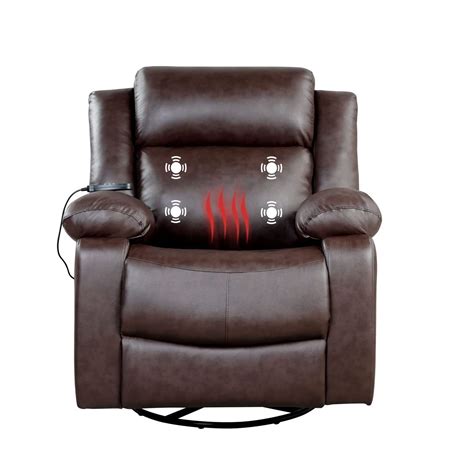 Geeksofa Manual Pu Leather Rock Swivel Glider Home Theater Cinema