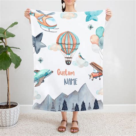 Amazon Personalized Hot Air Balloon Blanket Custom Baby Blanket