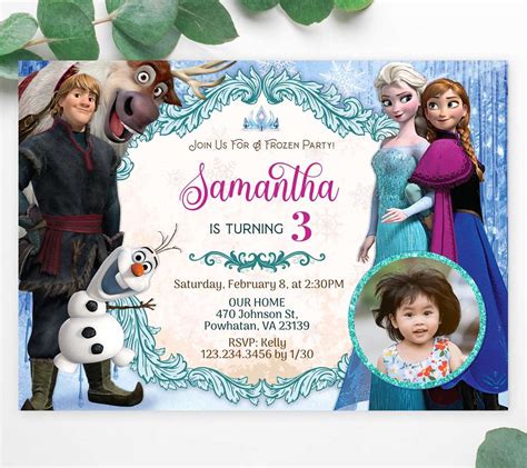 Frozen Birthday Invitation Template Edit Online Free Demo