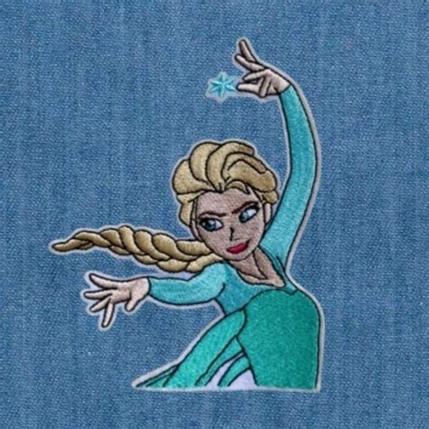 Elsa Frozen Embroidered Embroidery Patch Patches Iron On Sew Etsy