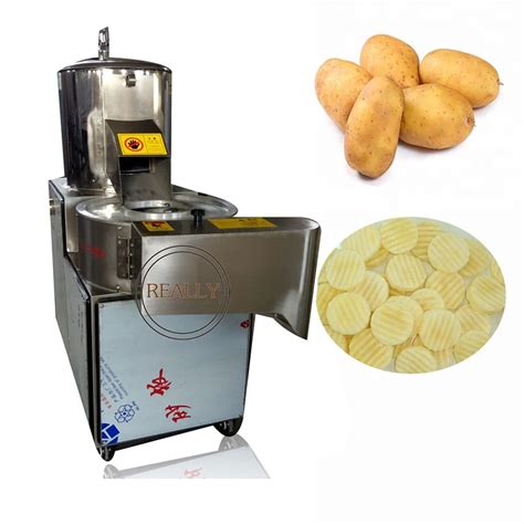 Oem Commercial Potato Chips Cutting Machine Plain Ribbed Chips Potato