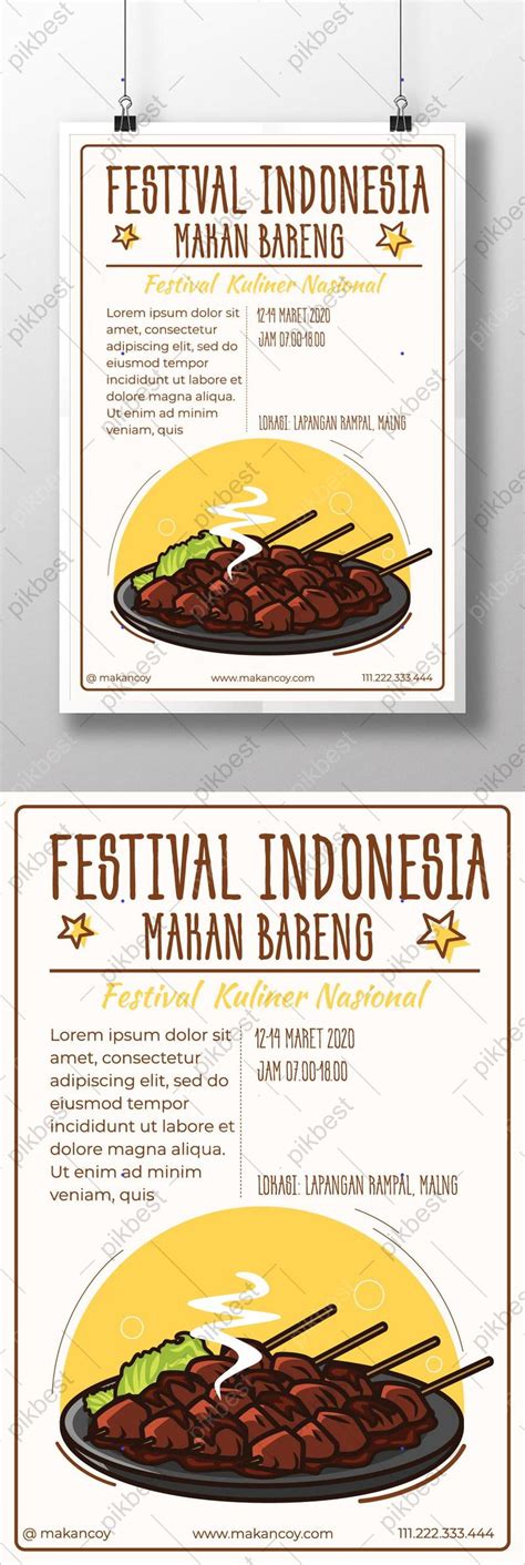 Gambar Festival Makanan Indonesia Poster Sate Lucu Ai Unduhan Gratis