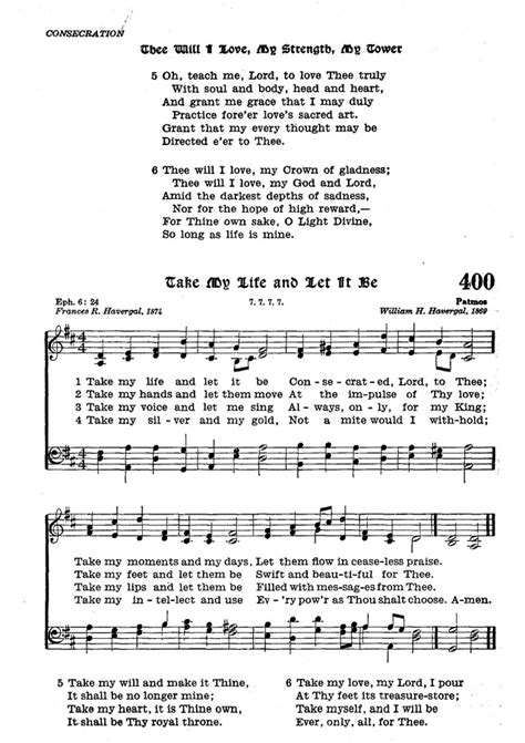 The Lutheran Hymnal 400 Take My Life And Let It Be