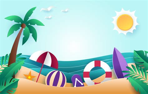 Summer Beach Paper Background 2475564 Vector Art At Vecteezy