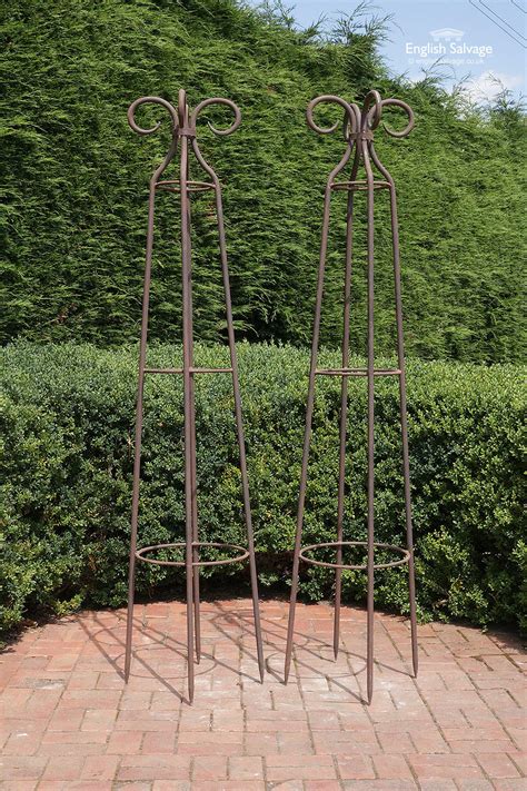 Weathered Wrought Iron Garden Obelisk