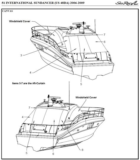 Sea Ray® 51 International Sundancer 2006 2009 Parts Manual Canvas