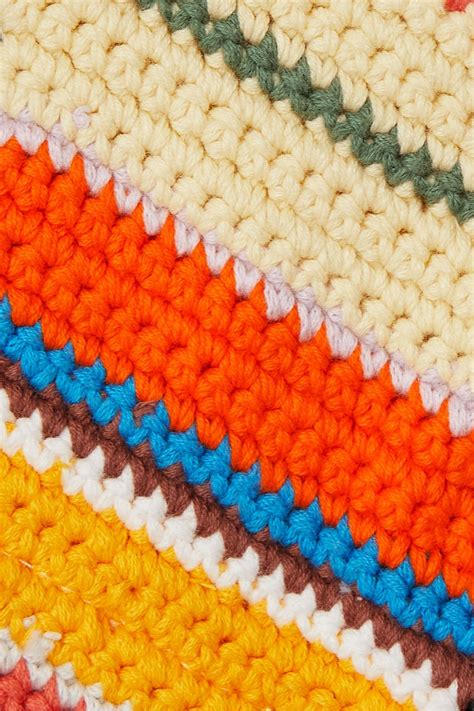 Ganni Striped Crocheted Cotton Bikini Briefs The Outnet