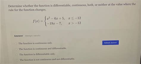 Solved Determine Whether The Function Is Differentiable