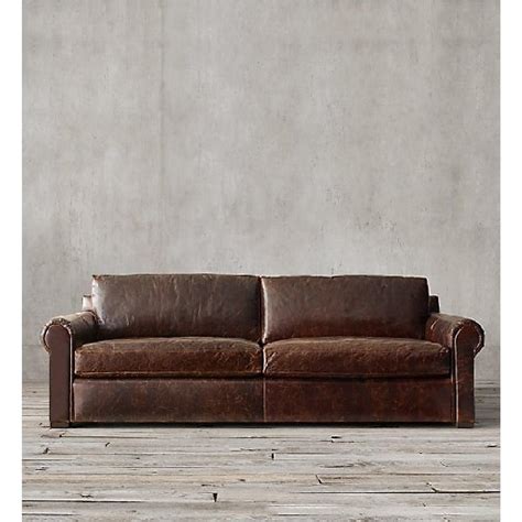 Restoration Hardware Lancaster Leather Sofa And 2 Ottomans Aptdeco