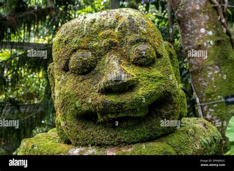 Moss Covered Statue In A Garden In Singapore Stock Photo Alamy