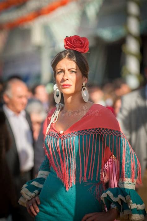 SEVILLE, SPAIN - April, 25: Women in Flamenco Style Dress at the Editorial Photo - Image of ...