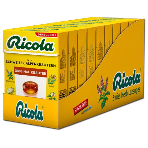 Ricola Kräuterbonbons Original zuckerfrei 10 Boxen je 50g