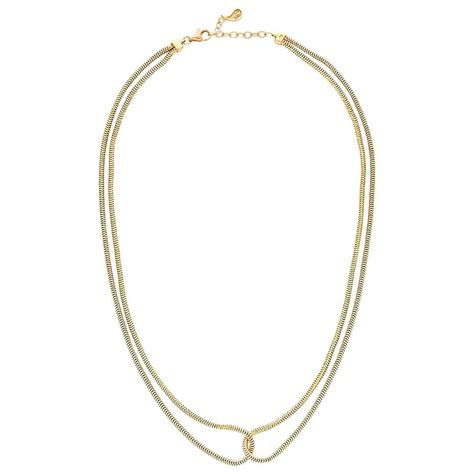 14 Karat Gold Necklace Minimal Short Double Snake Chain Greek Jewelry