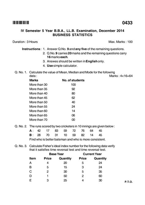 Exam Question Papers For Business Statistics BHRQQB HRQQ S 2 2S2