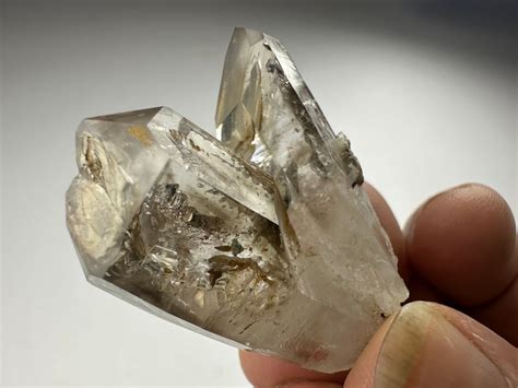 Goboboseb Smoky Skeletal Quartz Twin With Fenster Windows Clay