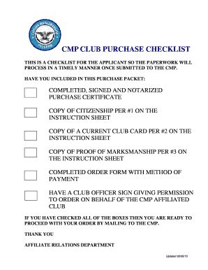 Fillable Online Thecmp THIS IS A CHECKLIST FOR THE APPLICANT SO THE