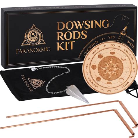 Paranormic Dowsing Rods Pendulum Divination Kit Set Of Real Copper