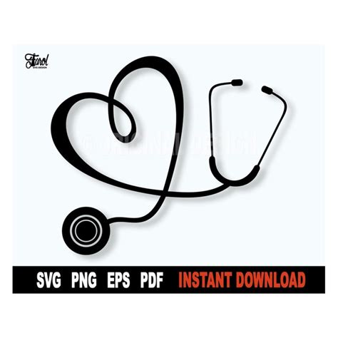 Nurse Stethoscope Svg Cut File Heart Stethoscope Svg File F Inspire Uplift