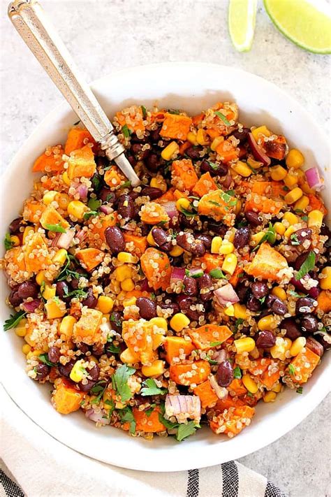 Roasted Sweet Potato Black Bean Quinoa Salad Recipe Crunchy Creamy Sweet