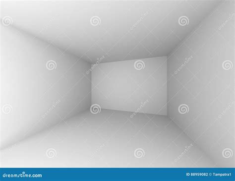 D Rendering White Empty Room Interior Illustration Stock Illustration