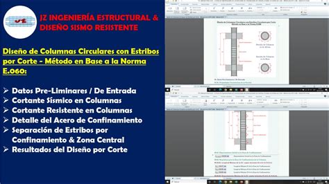 Diseño De Columnas Circulares Con Estribos Por Corte En Mathcad Método En Base A La Ntp E060