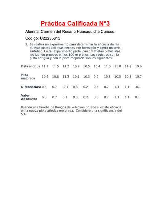 Pr Ctica Calificada N Pr Ctica Calificada N Alumna Carmen Del