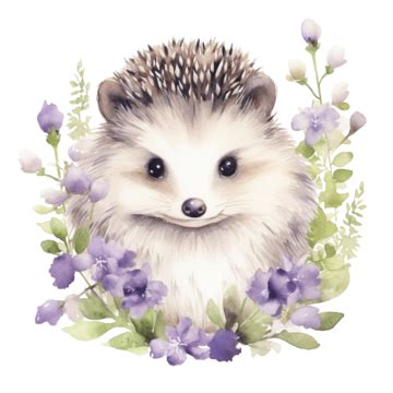 Watercolor Hedgehog Clip Art Watercolor Hand Drawn Clip Art PNG