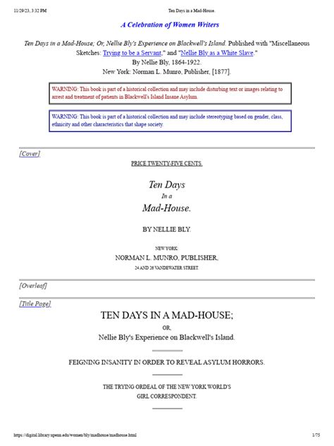 Ten Days in a Mad-House | PDF