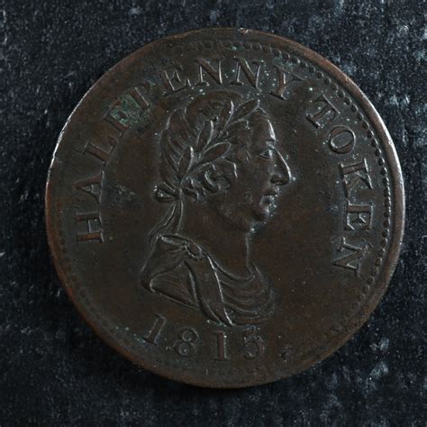 NS 10B1 Halfpenny Token 1815 Nova Scotia Canada Halifax Breton 883