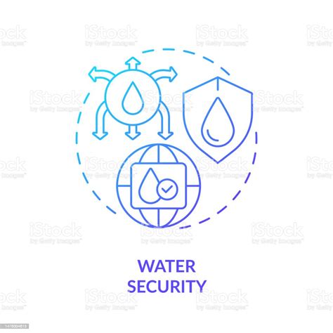 Water Security Blue Gradient Concept Icon Stock Illustration Download