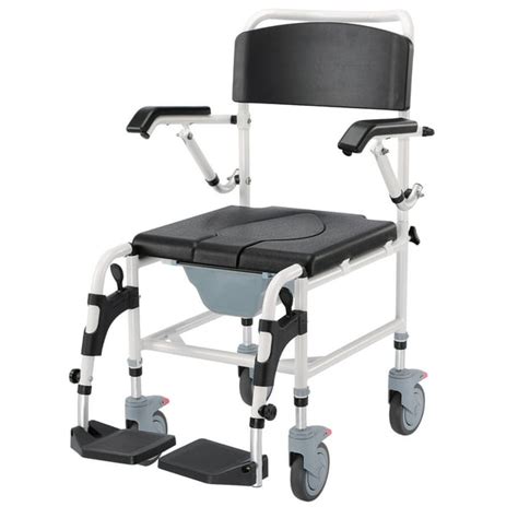 GreenChief 3-in-1 Shower Wheelchair with Commode, Rolling Shower Chair ...