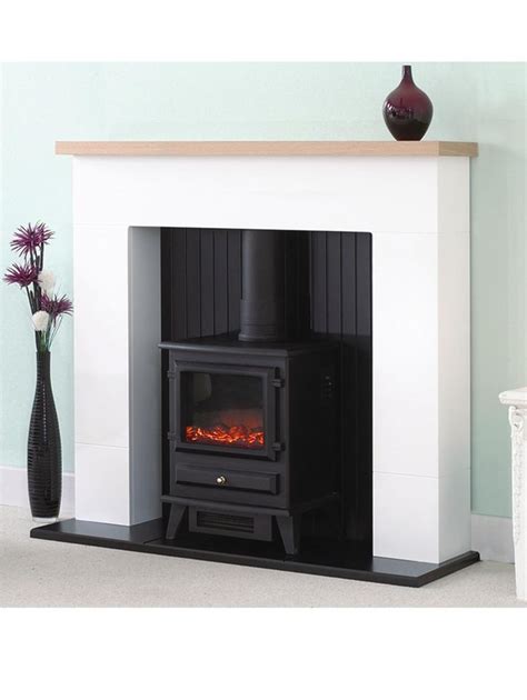 Innsbruck White Electric Fireplace Suite With Stove Freestanding