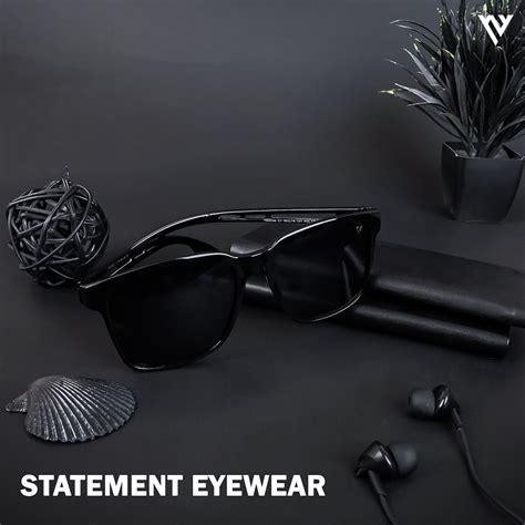 Buy Voyage Shine Black Polarized Wayfarer Sunglasses For Men And Women Tr8096pmg4487 Online