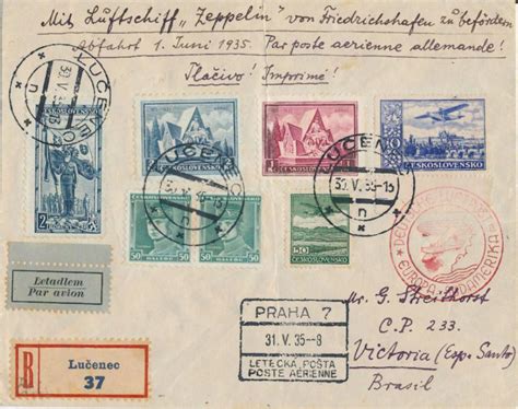 Lot Airship Graf Zeppelin Flown Postal Cover