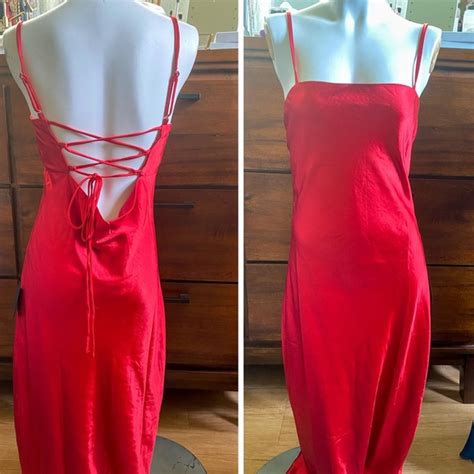 Lulus Dresses Nwt Lulus Red Satin Maxi Dress Poshmark