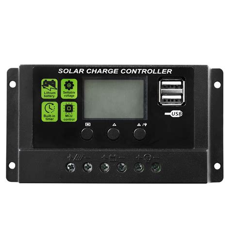 Atem Power 20a 12v24v Solar Panel Battery Regulator Charge Controller Pwm Lcd Dual Usb 20amp Tool