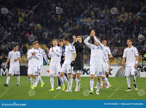 Fc Dynamo Kyiv Do Jogo De Futebol Contra Fc Everton Imagem Editorial